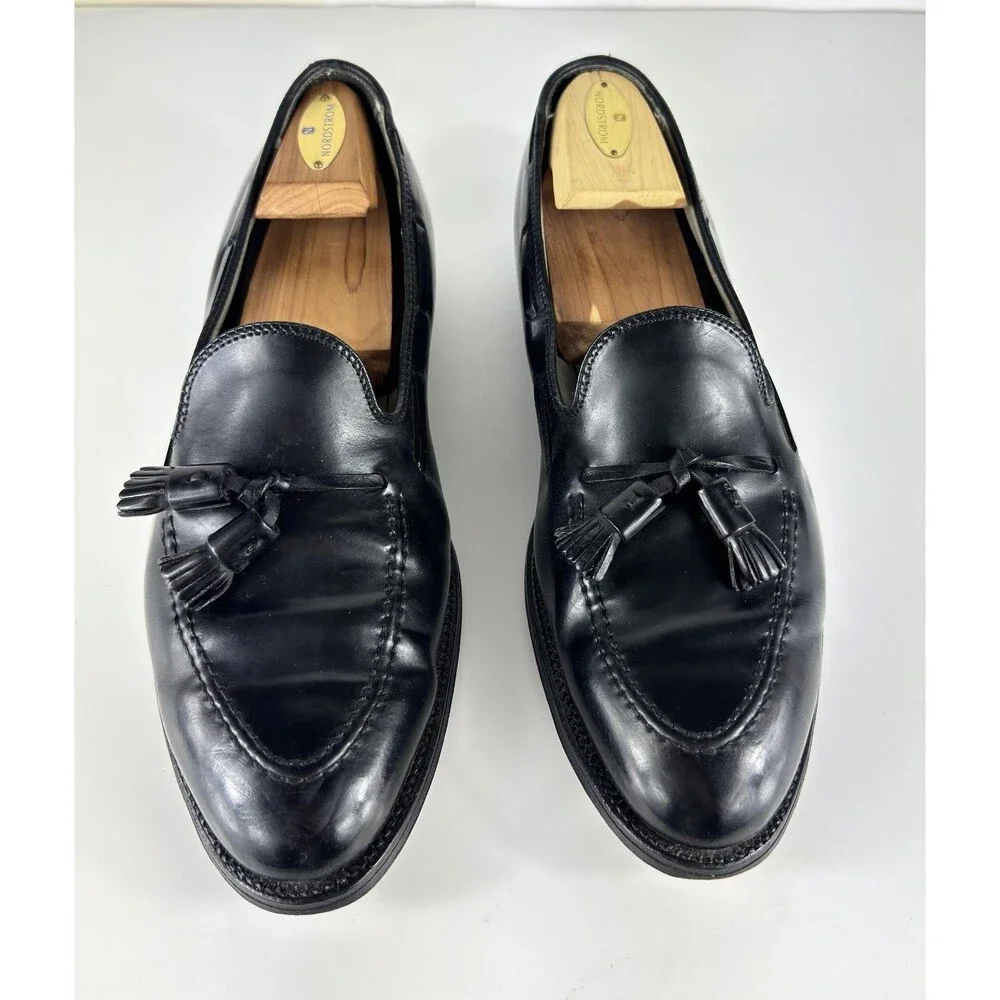 Alden Shoes Men's Shell Cordovan 664 Black Tassle Loafers US 11 B/D